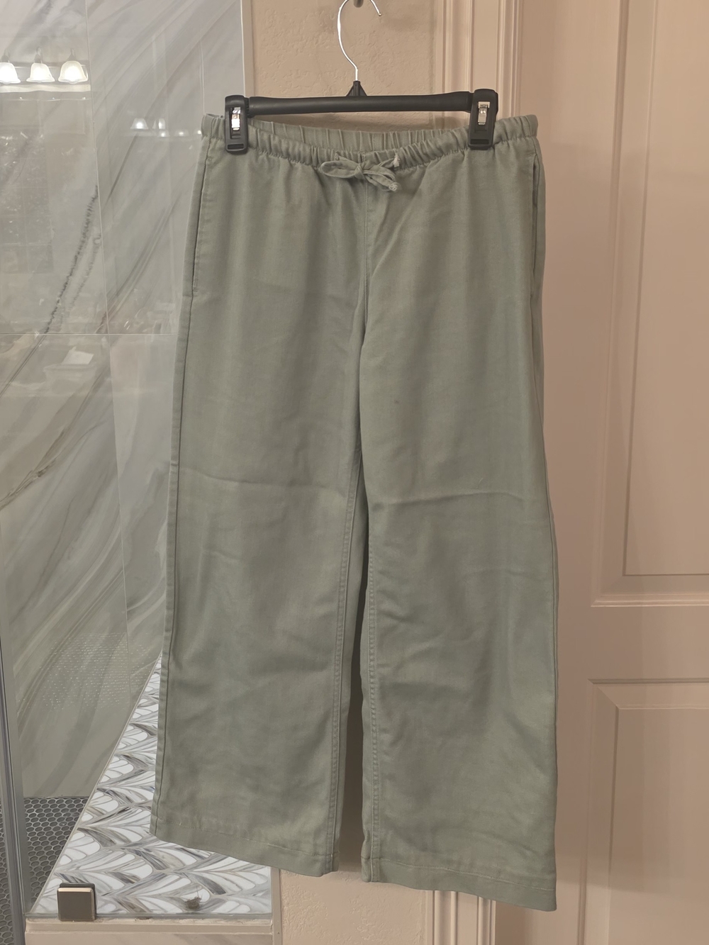 Vanilla Star Women's Sage Green Wide-Leg Drawstring Trousers